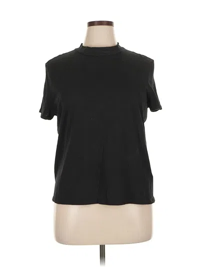 Pre-owned H&m Short Sleeve Turtleneck In Black