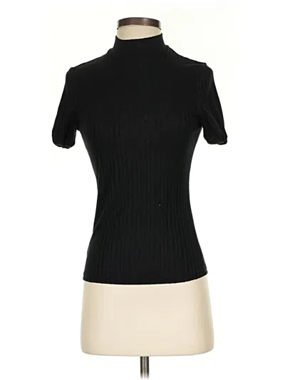 Pre-owned H&m Short Sleeve Turtleneck In Black