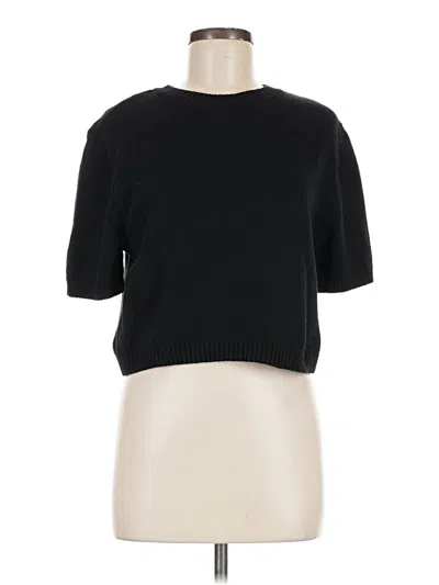 Pre-owned H&m Short Sleeve Turtleneck In Black