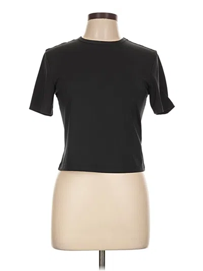 Pre-owned H&m Short Sleeve Turtleneck In Black