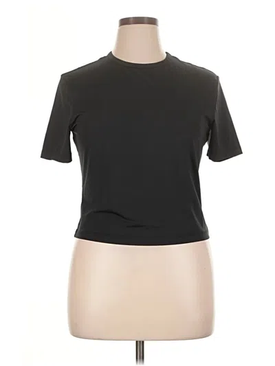 Pre-owned H&m Short Sleeve Turtleneck In Black