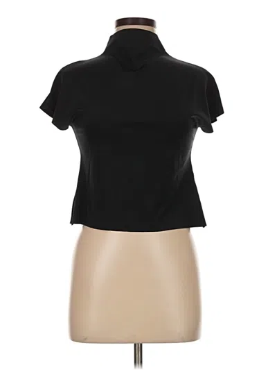 Pre-owned H&m Short Sleeve Turtleneck In Black