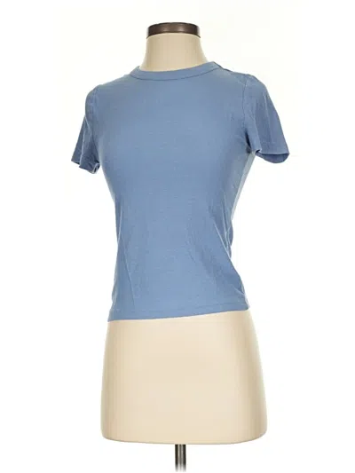 Pre-owned H&m Short Sleeve Turtleneck In Blue
