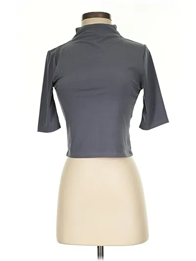 Pre-owned H&m Short Sleeve Turtleneck In Gray