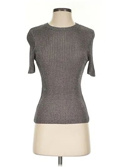 Pre-owned H&m Short Sleeve Turtleneck In Gray