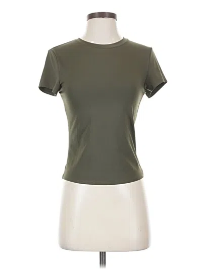 Pre-owned H&m Short Sleeve Turtleneck In Green