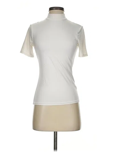 Pre-owned H&m Short Sleeve Turtleneck In Ivory