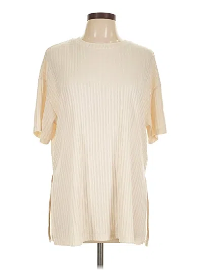 Pre-owned H&m Short Sleeve Turtleneck In Ivory