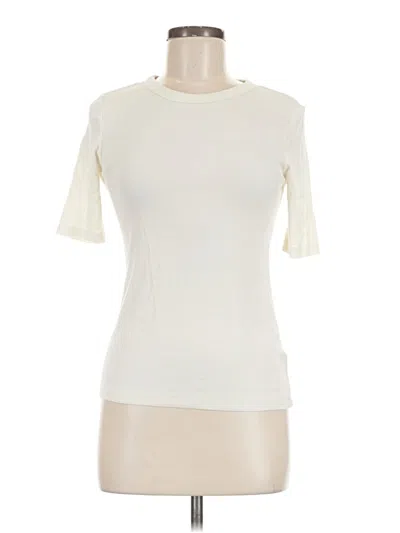 Pre-owned H&m Short Sleeve Turtleneck In Ivory