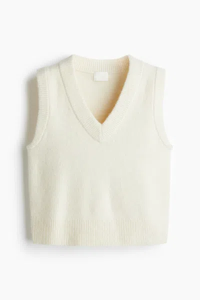H&m Short Sweater Vest In White