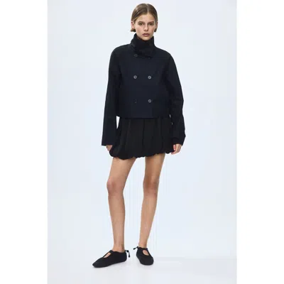 H&m Short Trench Coat In Blue