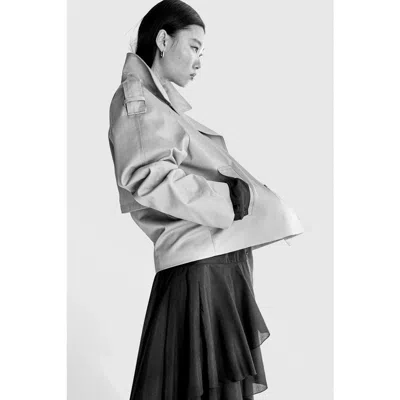 H&m Short Trench Coat In Nude