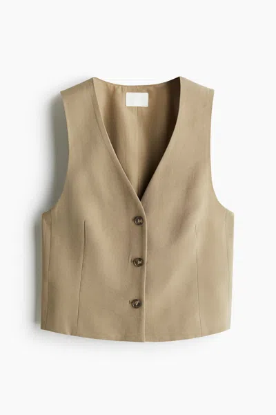H&m Short Vest In Gold