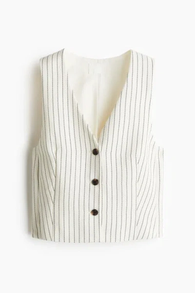H&m Short Waistcoat In White