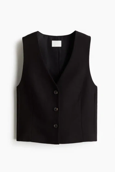 H&m Short Waistcoat In Black