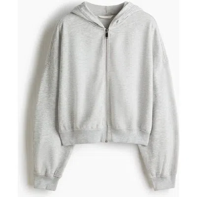 H&m Short Zip-through Hoodie In White