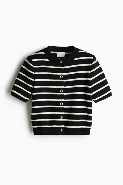 H&m Short-sleeved Cardigan In Multi
