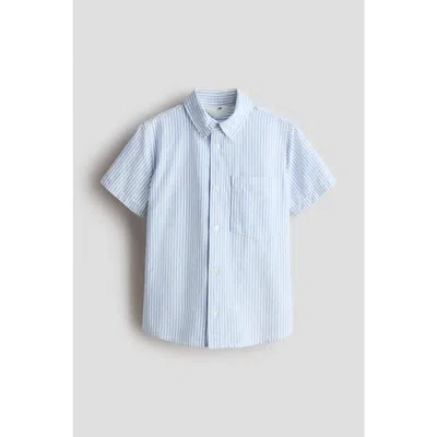 H&m Kids'  Short-sleeved Cotton Shirt In Neutral