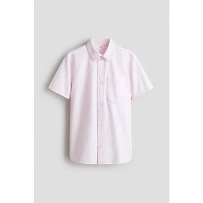 H&m Kids'  Short-sleeved Cotton Shirt In Pink