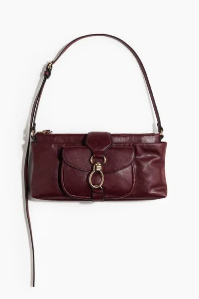 H&m Shoulder Bag In Burgundy