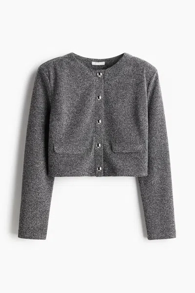 H&m Shoulder-pad Cardigan In Gray