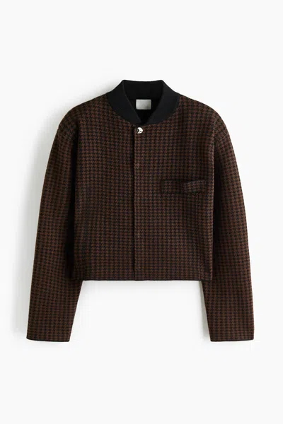 H&m Shoulder-pad Cardigan In Brown