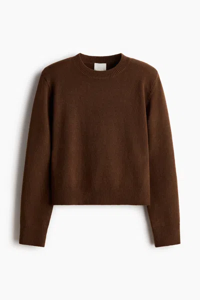 H&m Shoulder-pad Sweater In Brown