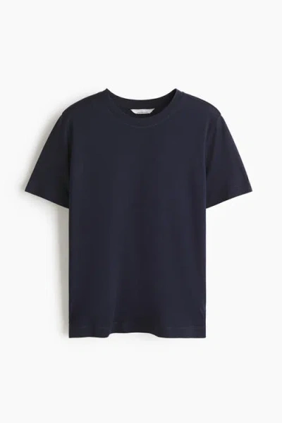 H&m Silk-blend T-shirt In Blue