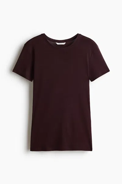 H&m Mama Nursing T-shirt In Burgundy