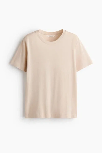 H&m Silk-blend T-shirt In Neutral