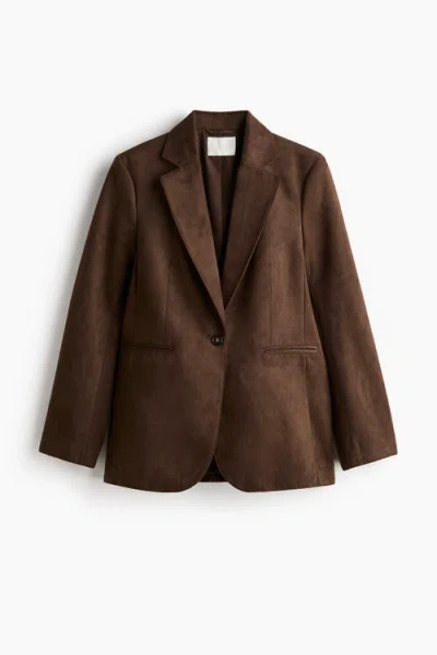 H&m Single-breasted Blazer In Brown