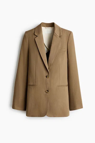 H&m Single-breasted Blazer In Brown