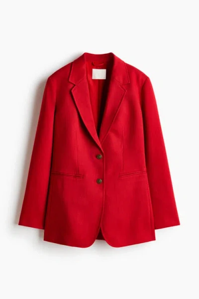 H&m Single-breasted Blazer In Red