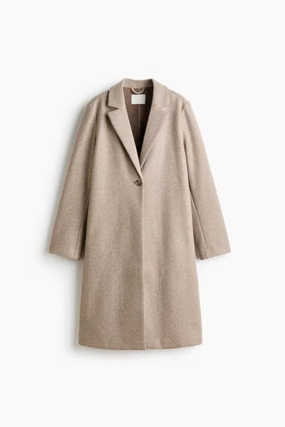 H&m Single-breasted Coat In Neutral