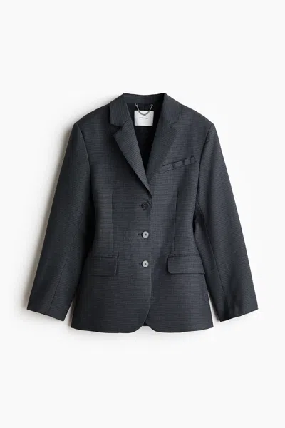 H&m Single-breasted Twill Blazer In Black