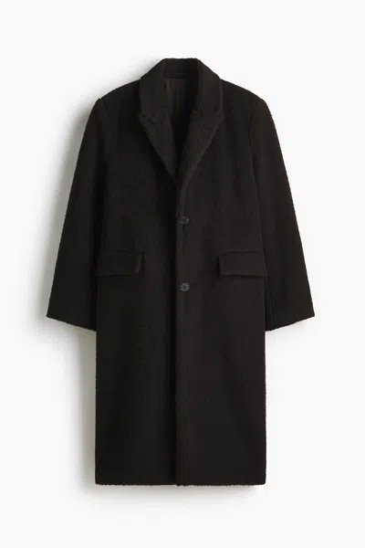 H&m Single-breasted Wool-blend Coat In Black