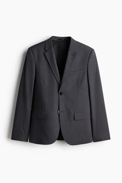 H&m Skinny Fit Single-breasted Jacket In Gray