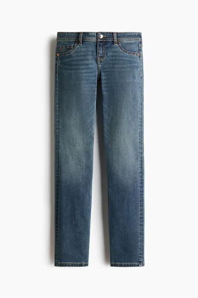H&m Skinny Ultra-low-waist Ankle Jeans In Blue