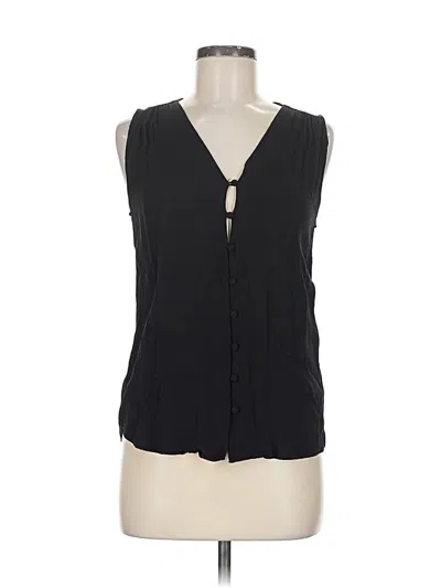 Pre-owned H&m Sleeveless Blouse In Black