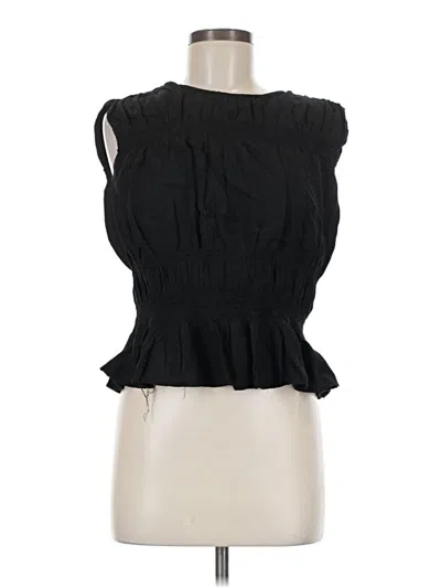 Pre-owned H&m Sleeveless Blouse In Black