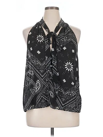 Pre-owned H&m Sleeveless Blouse In Black