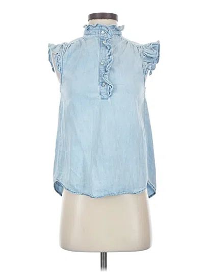 Pre-owned H&m Sleeveless Blouse In Blue