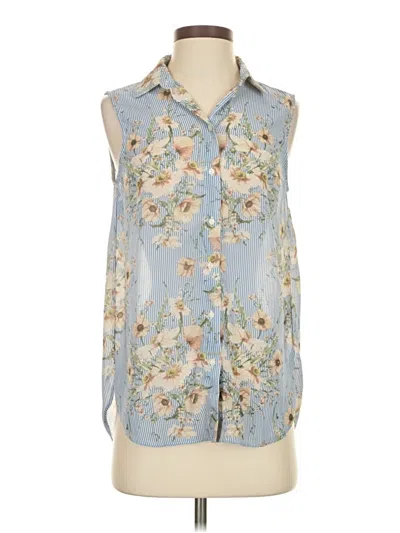 Pre-owned H&m Sleeveless Blouse In Blue