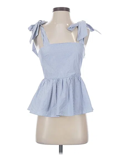 Pre-owned H&m Sleeveless Blouse In Blue