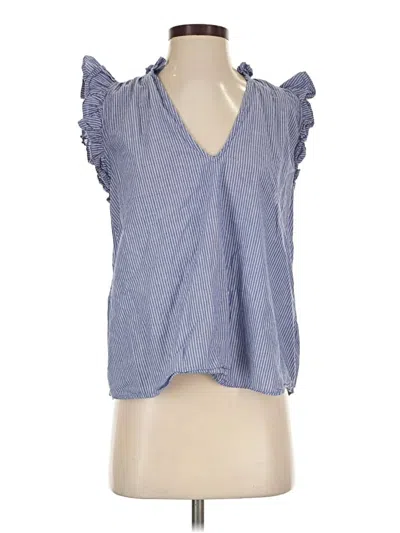 Pre-owned H&m Sleeveless Blouse In Blue