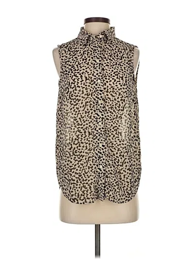 Pre-owned H&m Sleeveless Blouse In Brown