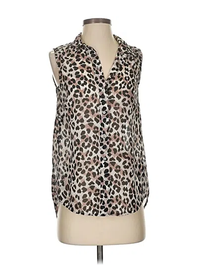 Pre-owned H&m Sleeveless Blouse In Brown