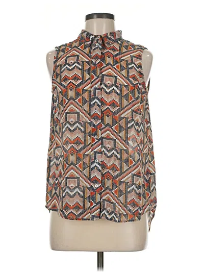 Pre-owned H&m Sleeveless Blouse In Brown