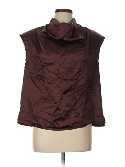 H&m Sleeveless Blouse In Burgundy