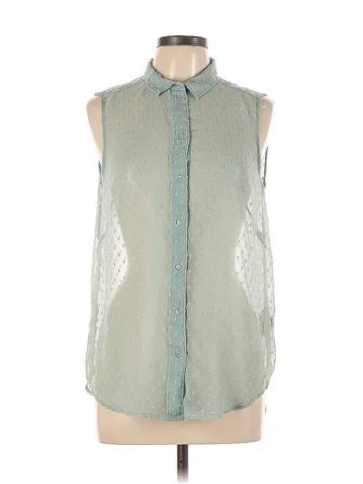 Pre-owned H&m Sleeveless Blouse In Green